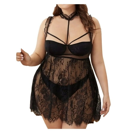 

wendunide underwear women New y Fashion Plus Size Lace Lingerie Women Racy Underwear Temptation Underwear Black XXXL