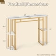 thumbnail image 3 of Gymax 60'' Long Bar Table Narrow Pub Table w/Faux Marble Tabletop & Storage Shelves White, 3 of 10
