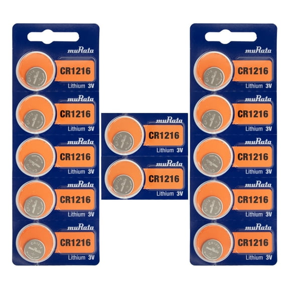 Murata CR1216 3V Lithium Coin Cell (12 Battery)