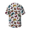 thumbnail image 5 of Uemuo Cute Butterfly Pattern Cotton Linen Short Sleeve Shirts,Casual Lightweight Button Down Shirts,Vacation Beach Summer Tops-3X-Large, 5 of 7