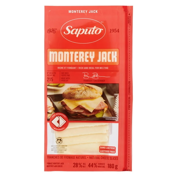Saputo fromage Monterey Jack tranché 180 g