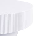thumbnail image 4 of Kevinplus 31.5 inch Round Coffee Table with Sturdy Base, Modern Drum End Table for Living Room, White, 4 of 9