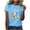 Light Blue, variant on Yxbdin Womens Easter Shirt Plus Size Short Sleeve T Shirts Crew Neck Cute Bunny Graphic Tee 3/4 Sleeve Casual Spring Summer Tops Wine M