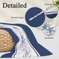 thumbnail image 3 of Coastal Navy Pillow Covers 16"x24", Blue Starfish Coral Nautical Striped Soft Brushed Microfiber Breathable Throw Pillow Covers, Decorative Pillowcase with Zipper for Couch Sofa Bedroom Living Room, 3 of 9