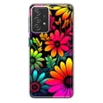 thumbnail image 1 of MUNDAZE Samsung Galaxy A72 Shockproof Clear Hybrid Protective Phone Case Neon Rainbow Glow Colorful Abstract Flowers Floral Cover, 1 of 5