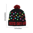 thumbnail image 3 of Unisex LED Light-up Christmas Sweater Hat Novelty Knitted Xmas Beanie Cap for Party Holiday Xmas Christmas Party Supplies, 3 of 6