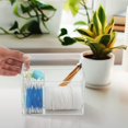thumbnail image 3 of Almacenamiento para el baño - Tocador de 3 compartimentos con tapa de plástico acrílico transparente - Caja para hisopos de algodón, cosméticos, maquillaje, hisopos y bolas Sailing Electrónica, 3 of 5