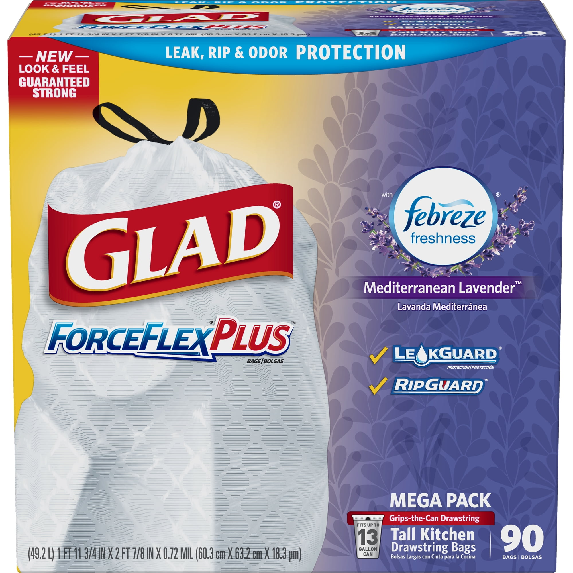 Glad Forceflexplus Tall Kitchen Drawstring Trash Bags Glad Forceflexplus Tall Kitchen