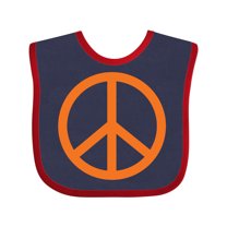 Inktastic Funky Orange Peace Sign Boys or Girls Baby Bib