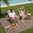 thumbnail image 4 of KUETH 5'x 8' Outdoor Rug Plastic Foldable Waterproof Outside Carpet UV Resistant Geometric Patio RV Deck Mat,COFFEE BEIGE, 4 of 6