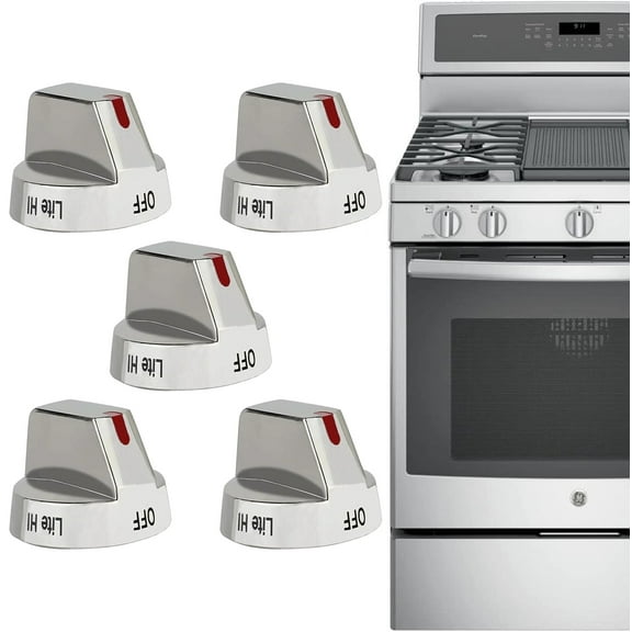 DG64-00473A Upgraded Stove Knob Oven Knobs Replacement Compatible with Samsung Gas Range Oven Stove Part NX58H5600SS NX58H5650WS NX58K7850SS - 5 Pack