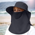 thumbnail image 2 of FUZHIQ Women's Full Coverage UV Protection Sun Hat with Face Cover & Neck Flap, Foldable Wide Brim Windproof Breathable Summer Hat for Hiking Fishing Beach Outdoor,One Size, 2 of 5