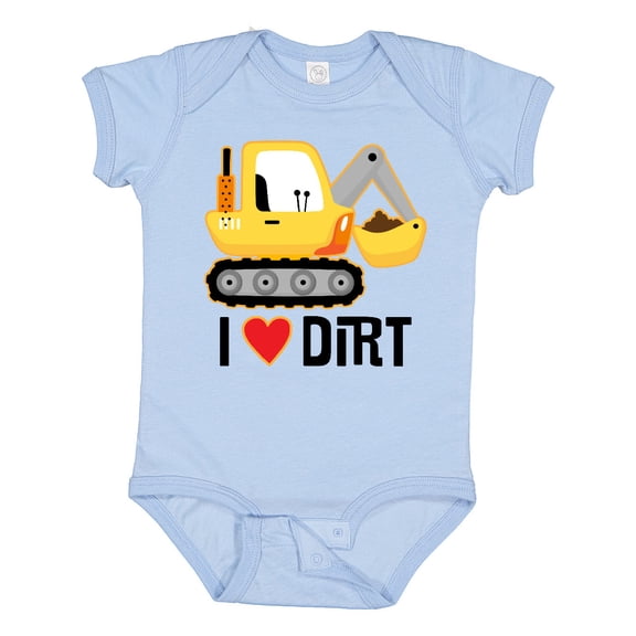 Inktastic Construction Truck I Love Dirt Boys or Girls Baby Bodysuit