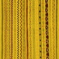 thumbnail image 1 of Ahgly Company Machine Washable Indoor Square Abstract Yellow Modern Area Rugs, 5' Square, 1 of 4