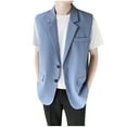 thumbnail image 2 of pstuiky Camiseta sin mangas para hombre, Traje de bolsillo de color liso con solapa y sin mangas para hombre Camisas para hombres xxxl, 2 of 7