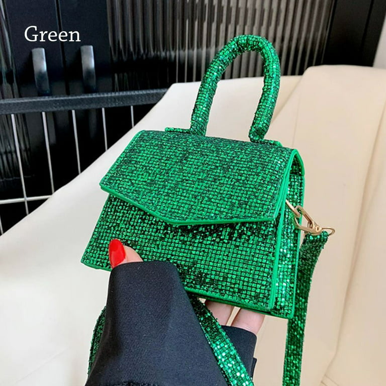 Women's Bags Famous Original Brands Hand Bag Purse Luxury Designer Evening  Dress Wedding Shoulder Green Party Clutch Glitter Bag