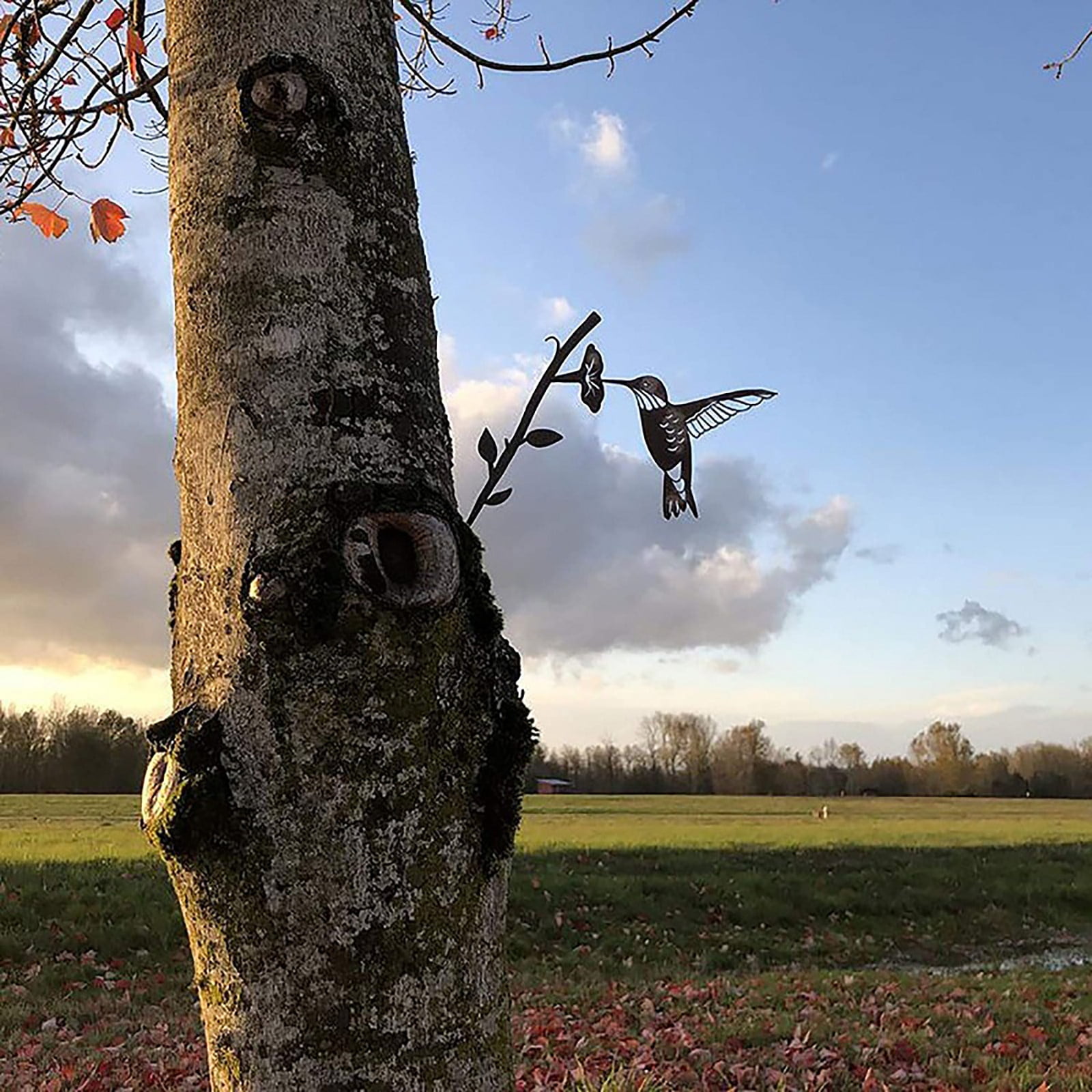 John's Studio Metal Hummingbird Wall Decor Bathroom Glass Art Iron Sculpture Outdoor Hanging Decoration For Home Bedroom Garden Patio Porch Or Fence - Green