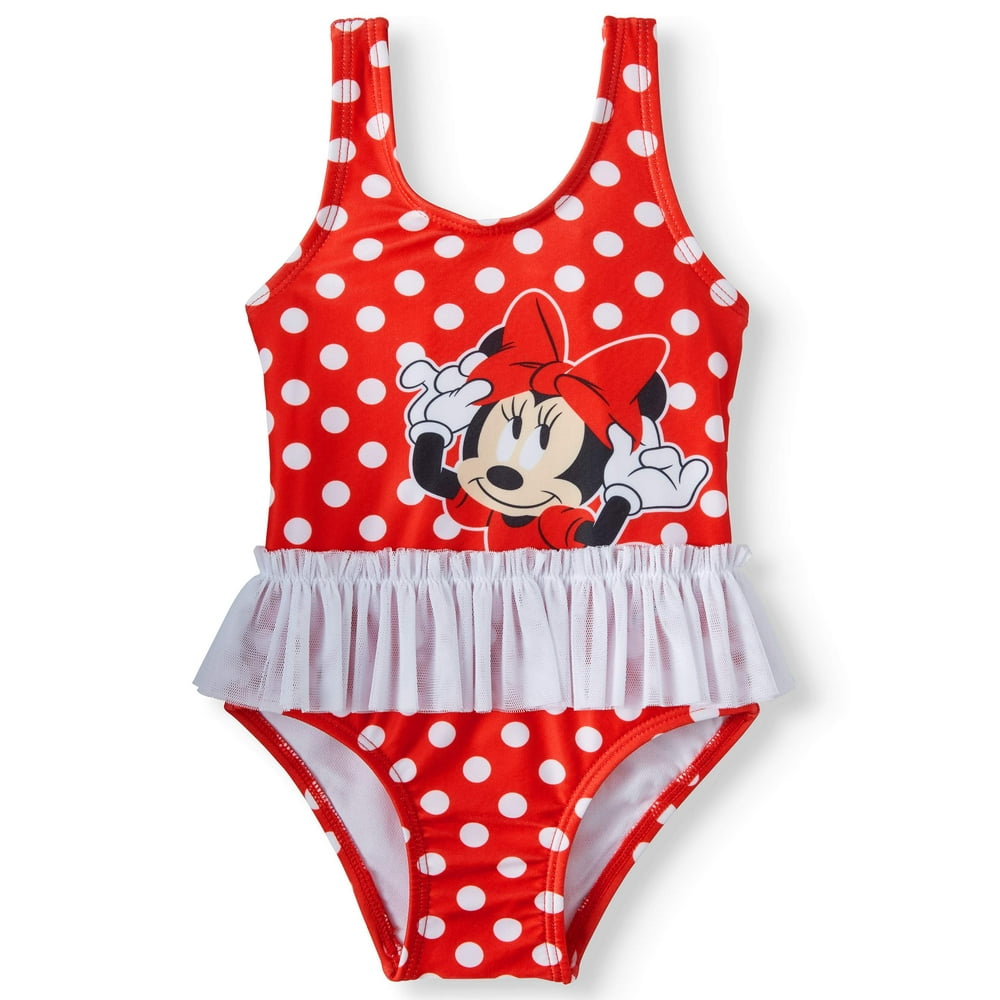 Minnie Mouse - Minnie Mouse Baby Girl Polka Dot Tutu One-Piece Swimsuit ...