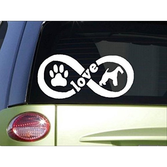Fox Terrier Infinity sticker *H387* 4 x 8.5 inch vinyl dog love decal