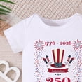thumbnail image 3 of CAICJ98 Baby Boy Romper 4th of July Outfits USA Flag One-piece Jumpsuit Shorts Infant Newborn Independence Day Clothes (Wine,3-6 Months), 3 of 4