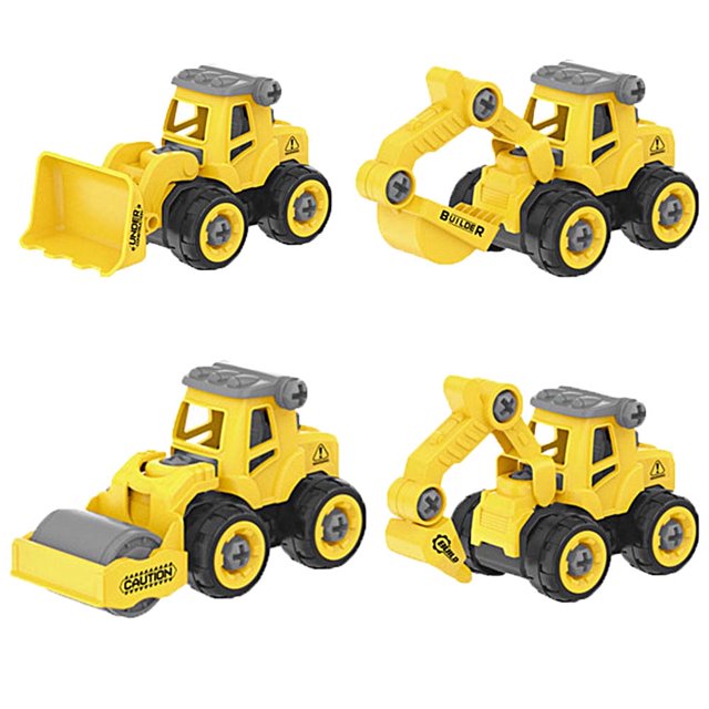 Car Children‘s Simulation Engineering Vehicle Green Disassembly And Assembly Sanitation Vehicle Boy Model Toy Car Screw Combination Gifts