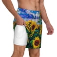 thumbnail image 3 of Balery Landscape With Sunflowers Mens Swim Trunks Swim Shorts for Men Quick Dry Inseam Beach Shorts with Compression Liner Pocket-Large, 3 of 9