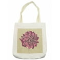 thumbnail image 1 of Boho Tote Bag, Vintage Dahlia Flower with Murky Grunge Featured Background Growth Bohemian Pattern, Cloth Linen Reusable Bag for Shopping Books Beach and More, 16.5" X 14", Cream, by Ambesonne, 1 of 2