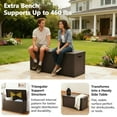 thumbnail image 3 of MAKE CHANGES Outdoor Storage Box,100 Gallon Deck Box Outdoor Storage Bench Outside Waterproof Resin Storage Bench,Lockable Patio Cushions,Garden Tools Storage For Furniture,UV Resistant(Brown), 3 of 8