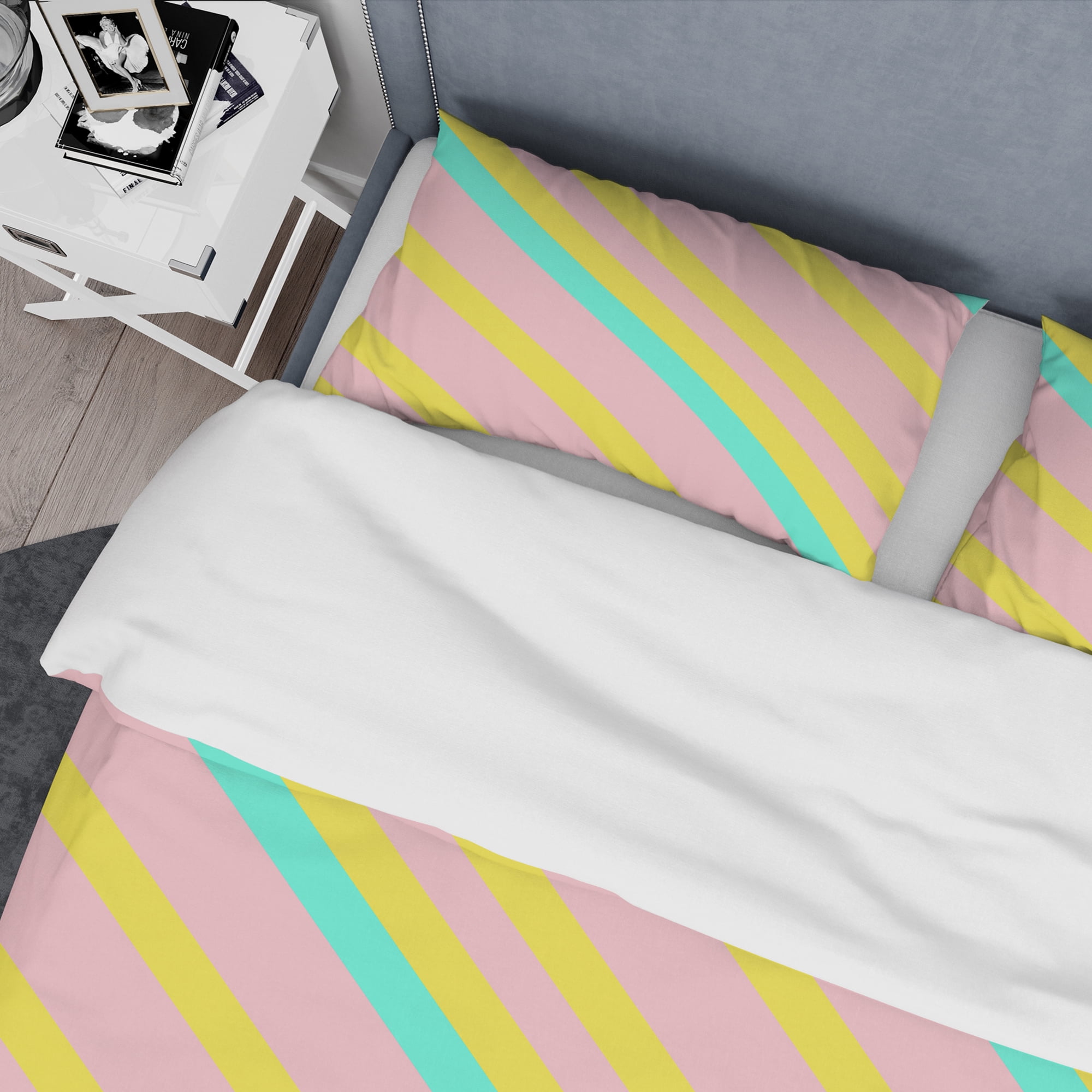 Designart 'Memphis Retro Neon Pattern' Mid-Century Modern Duvet Cover Set