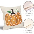 thumbnail image 3 of Fall Pillow Covers 18X18 Inch Set of 2 Polka Dots Pumpkin Pillow Cases Autumn Thanksgiving Decorative Pillow Covers Cotton Linen Cushion Case Home Decor for Couch Sofa Patio Porch Outdoor, 3 of 6