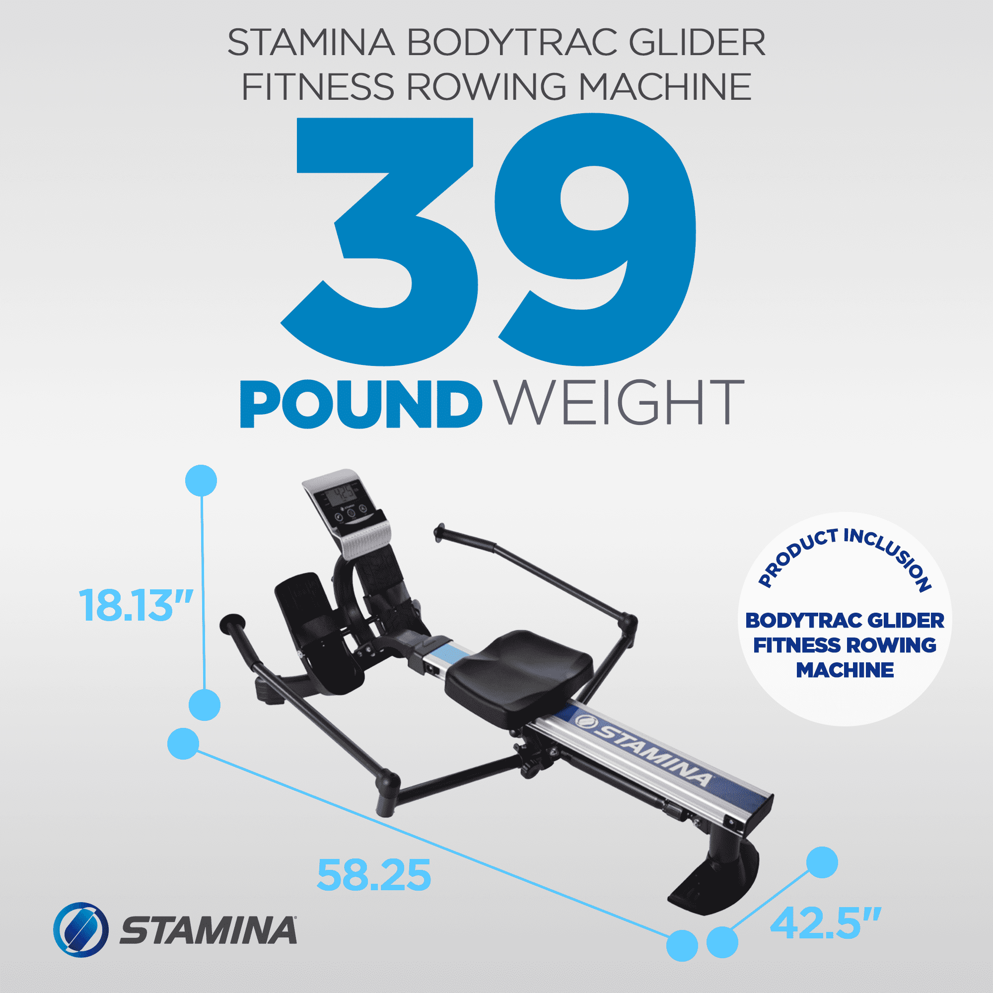 Stamina Hydraulic Rowing Machine, BodyTrac Glider, Full Body Exercise Equipment
