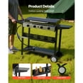 thumbnail image 5 of KFFKFF 4-Burner Propane Griddle with Wheels, 29-Inch Flat Top Grill for Outdoor Cooking, Features Lid,28000 BTU Heat Output, Ideal for Pan-Frying, Grilling, Stir-Frying, and BBQ,Pulse Ignition System, 5 of 9