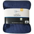 thumbnail image 4 of (4 pack) Mainstays Super Soft Plush Blanket, Dark Blue, Full/Queen, Adult/Teen, 4 of 9