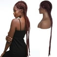 thumbnail image 6 of Benehair 35" Super Long Ducth Braided Wig 4X Twist Braids 100% Made Hand Braided Wig with Baby Hairs Brown Afro Braids Wig For Women, 6 of 8