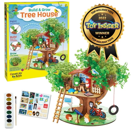 Creativity for Kids Build and Grow Tree House – Child Craft for Boys and Girls  Treehouse Kits