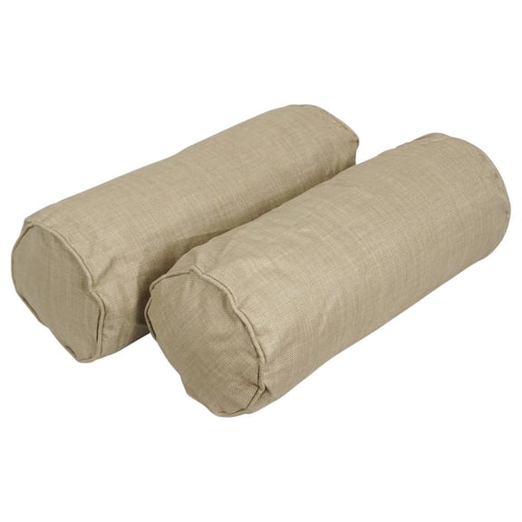 Blazing Needles 20-inch by 8-inch Double-corded Spun Polyester Bolster Pillows with Inserts (Set of 2) 9814-CD-S2-REO-SOL-07