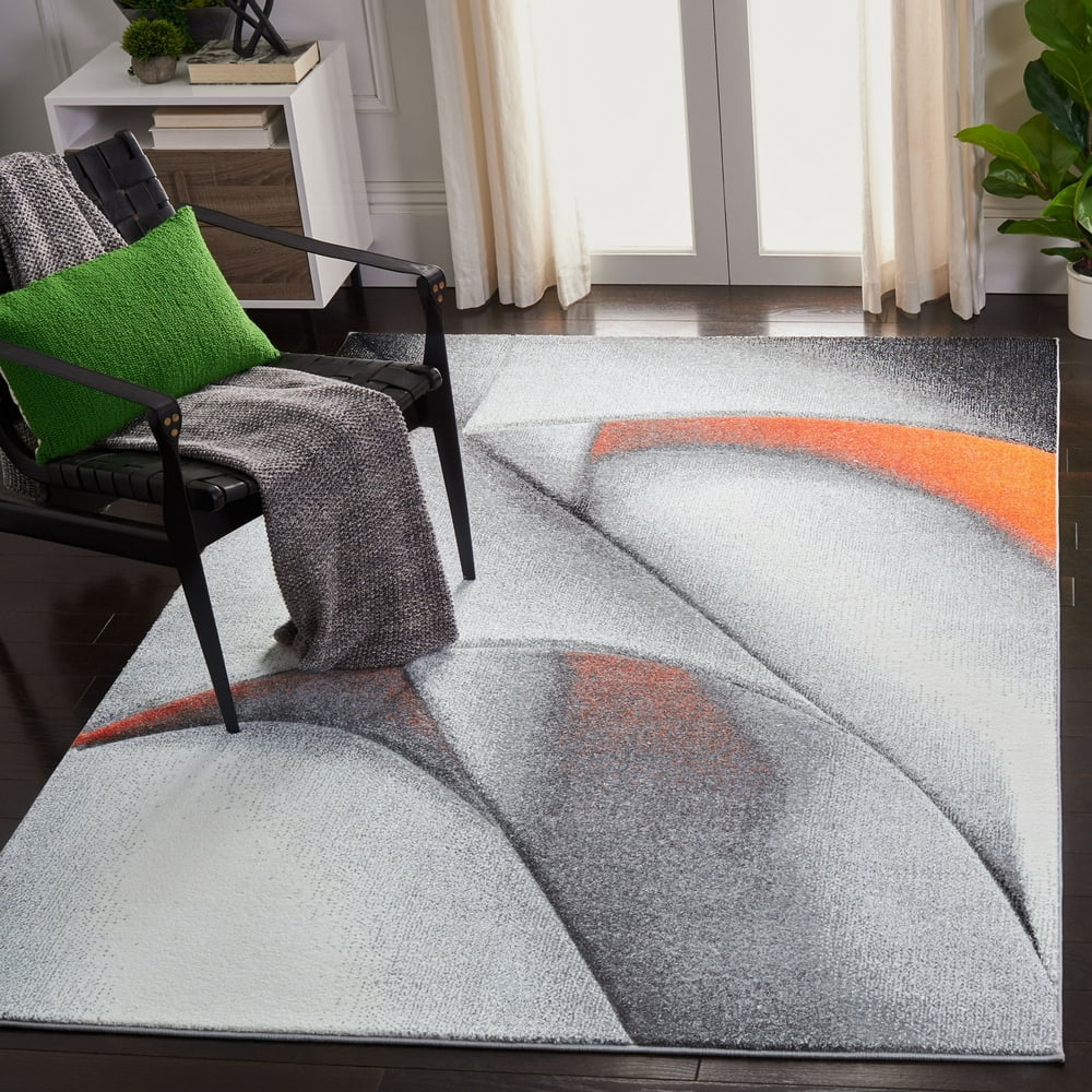 Safavieh Hollywood Dasia MidCentury Modern Abstract Rug Grey/Orange 5