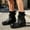 Black, variant on Women Waterproof PVC Ankle Gardening Rain Boots Chunky Block Non-Slip Heel Wellies with Detachable Warm Knit Liner, All-Weather Footwear for Yard Work, Rainy Commute, Fishing White 10(44)
