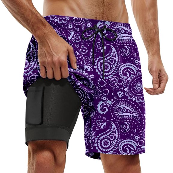 Kcolen Men Swim Trunks 5 Inch Gradient Mens Bathing Suits Light Upf Swimsuit for Men Men's Swim Trunks Beach Summer Comfy Bathing Suit Beach Board Shorts