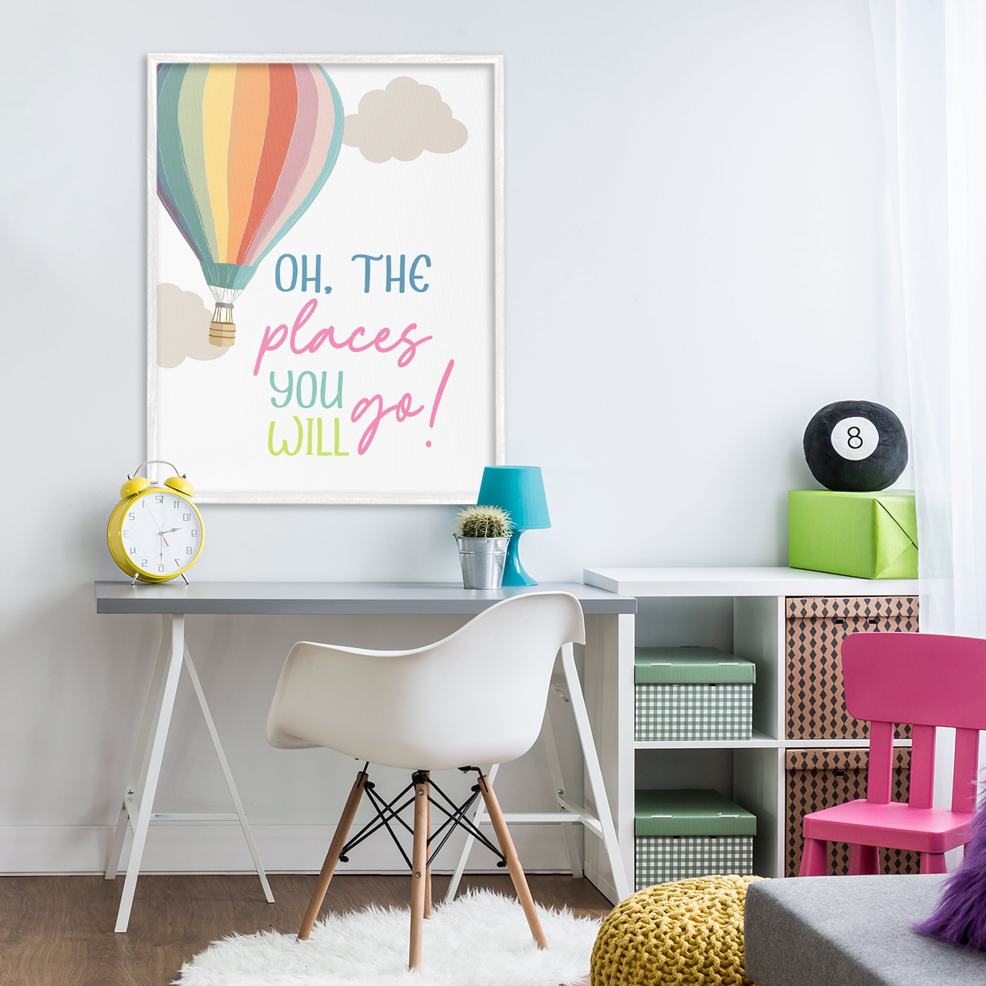 Stupell Industries The Places You Will Go White Framed Giclee Art, design by Christine Simpson Art