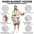 thumbnail image 5 of White Cow Sunflower Pattern Wearable Oversized Blanket,Wearable Blanket Hoodie for Adults,Cozy Hooded Blankets with Super Pockets,Super Warm Fuzzy Pullover for Women & Men, 5 of 6