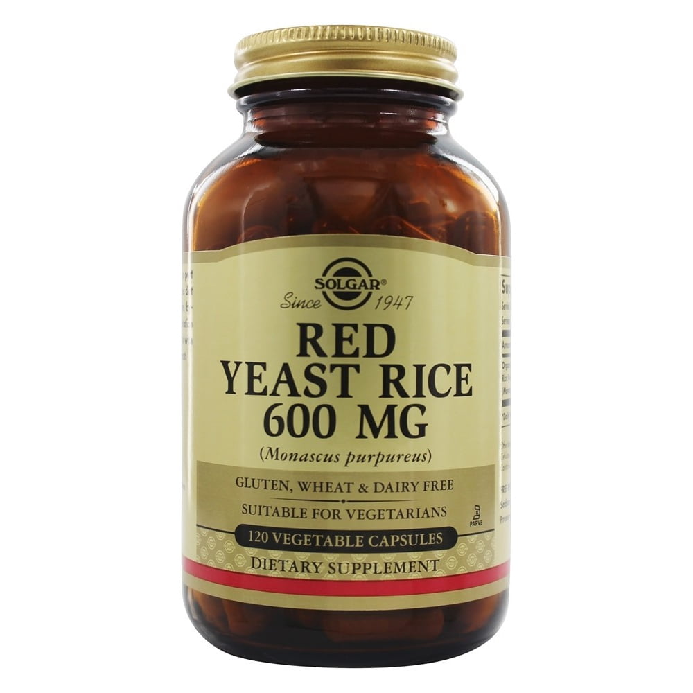 Solgar Red Yeast Rice 600mg Vegetable Capsules, 120 Ct, 4 Pack