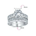 thumbnail image 4 of Bling Jewelry Womens 3CT Round Solitaire CZ Side Stone Band Statement Ring Set, 4 of 6