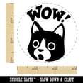 thumbnail image 2 of Wow Surprised Cat Teacher Student Self-Inking Rubber Stamp Ink Stamper - Sky Blue Ink - Small 3/4 Inch, 2 of 7