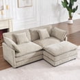 thumbnail image 6 of QuzyAor 35" Upholstered Ottoman Module, Chenille Square Footrest for Modular Sectional Sofa, Single Couch Seat for Living Room Bedroom,Light Coffee, 6 of 6