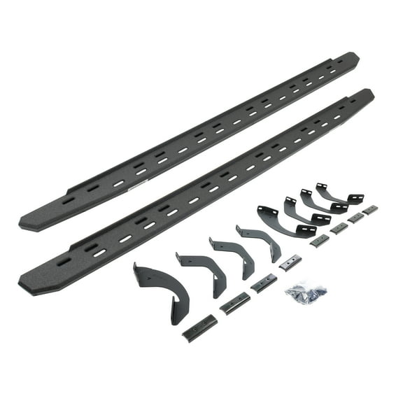 Go Rhino 69643687ST RB30 Slim Line Running Boards with Brackets Kit - Crew Max Only For Toyota 22-24 Tundra (Crew Cab Pickup)
