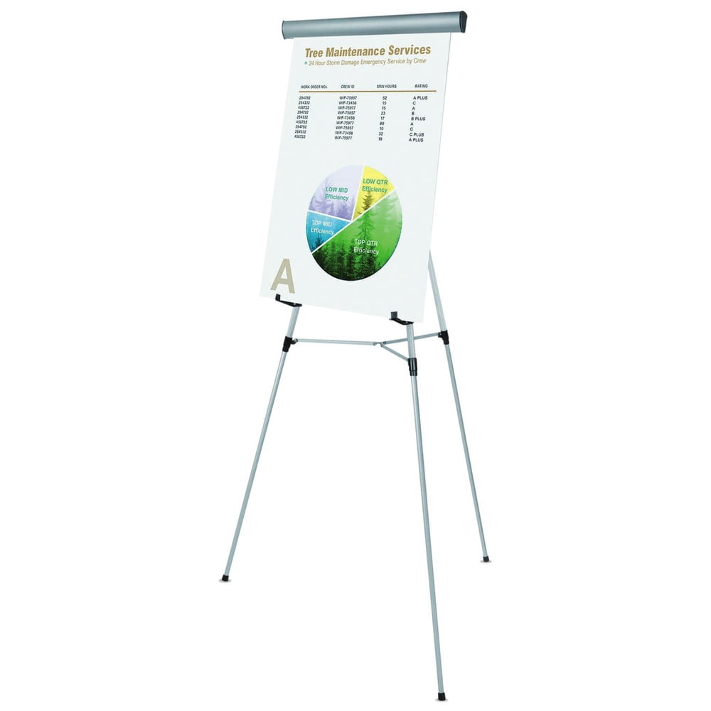 MasterVision 3-Leg Heavy-Duty Telescoping Display Easel, Silver