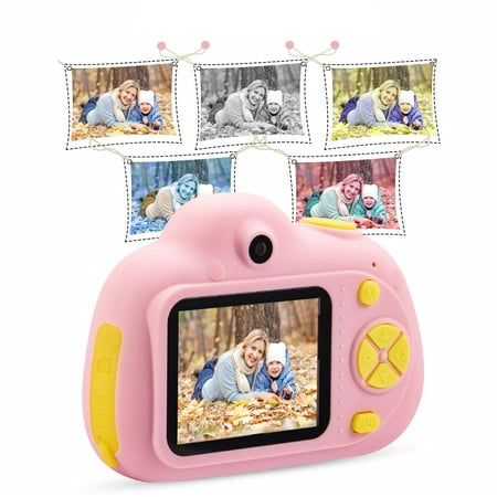 Kids Toys Camera for 3-6 Year Old Girls Boys, Compact Cameras for Children, Best Gift for 5-10 Year Old Boy Girl 8MP HD Video Camera Creative Gifts, Pink(16GB Memory Card Included), (Best Camera For Toy Photography)
