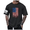 thumbnail image 4 of Caqnni 4th of July T-Shirt Mens USA Short Sleeve Shirts Retro Patriotic American Flag T-Shirt for Men(Black,XXL), 4 of 5