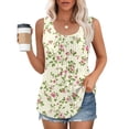 thumbnail image 2 of UPPADA Pleated Tank Tops for Women Summer Loose Fit Tunics Tops Crewneck Floral Print Sleeveless Shirts Comfy Loose Fit Long Flowy Tops ,L Multicolor Tank Tops, 2 of 6